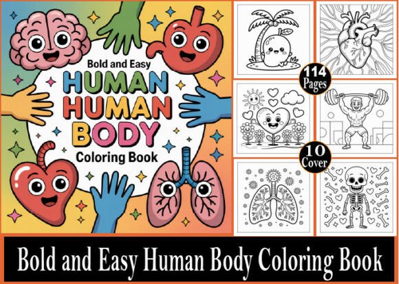 Download Bold and Easy Human Body Coloring Book - Premium Resources